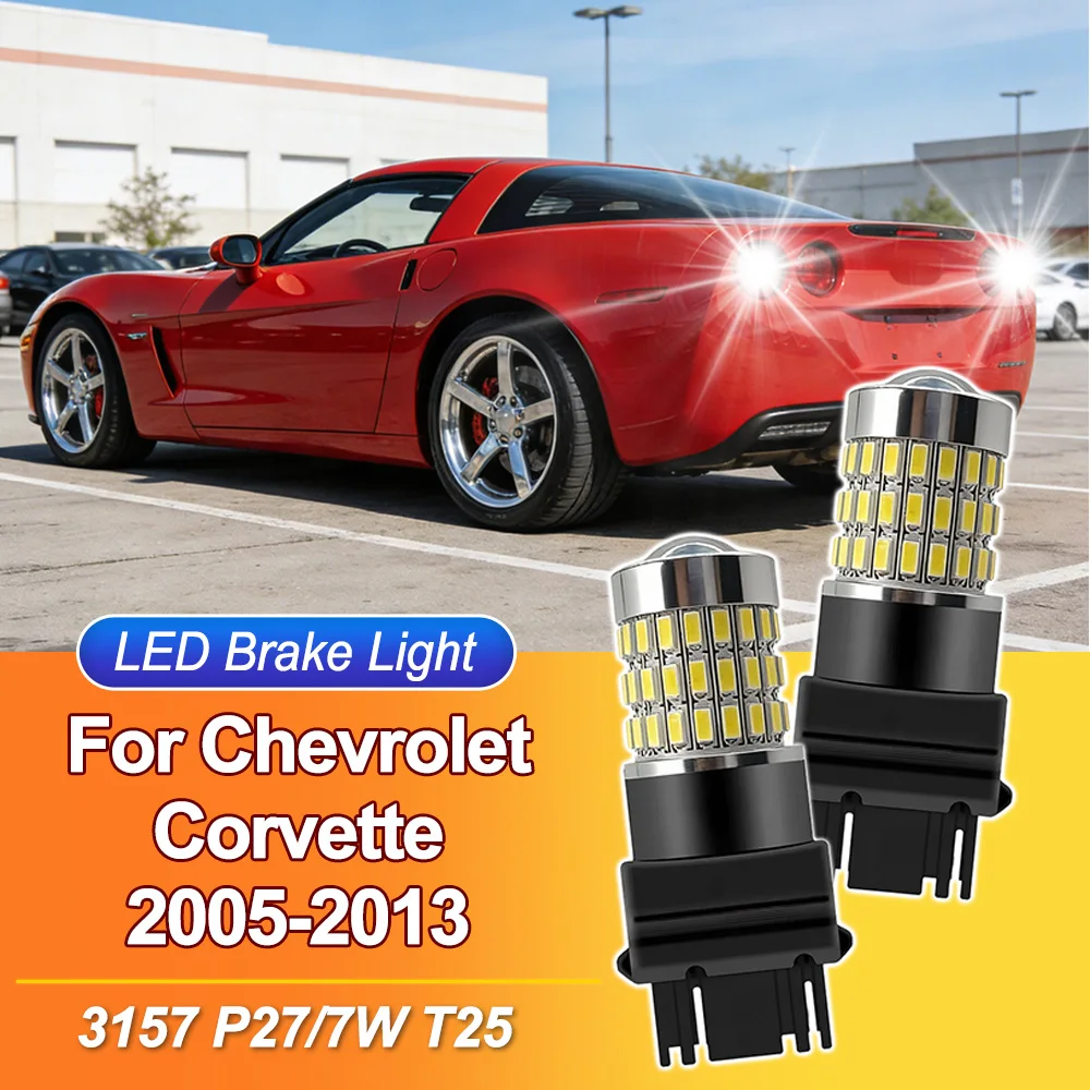 

2pcs 3157 LED Reverse Light Blub Backup Lamp 3157 P27/7W T25 Canbus No Error For Chevrolet Corvette 2005 2006 2007 2008-2013