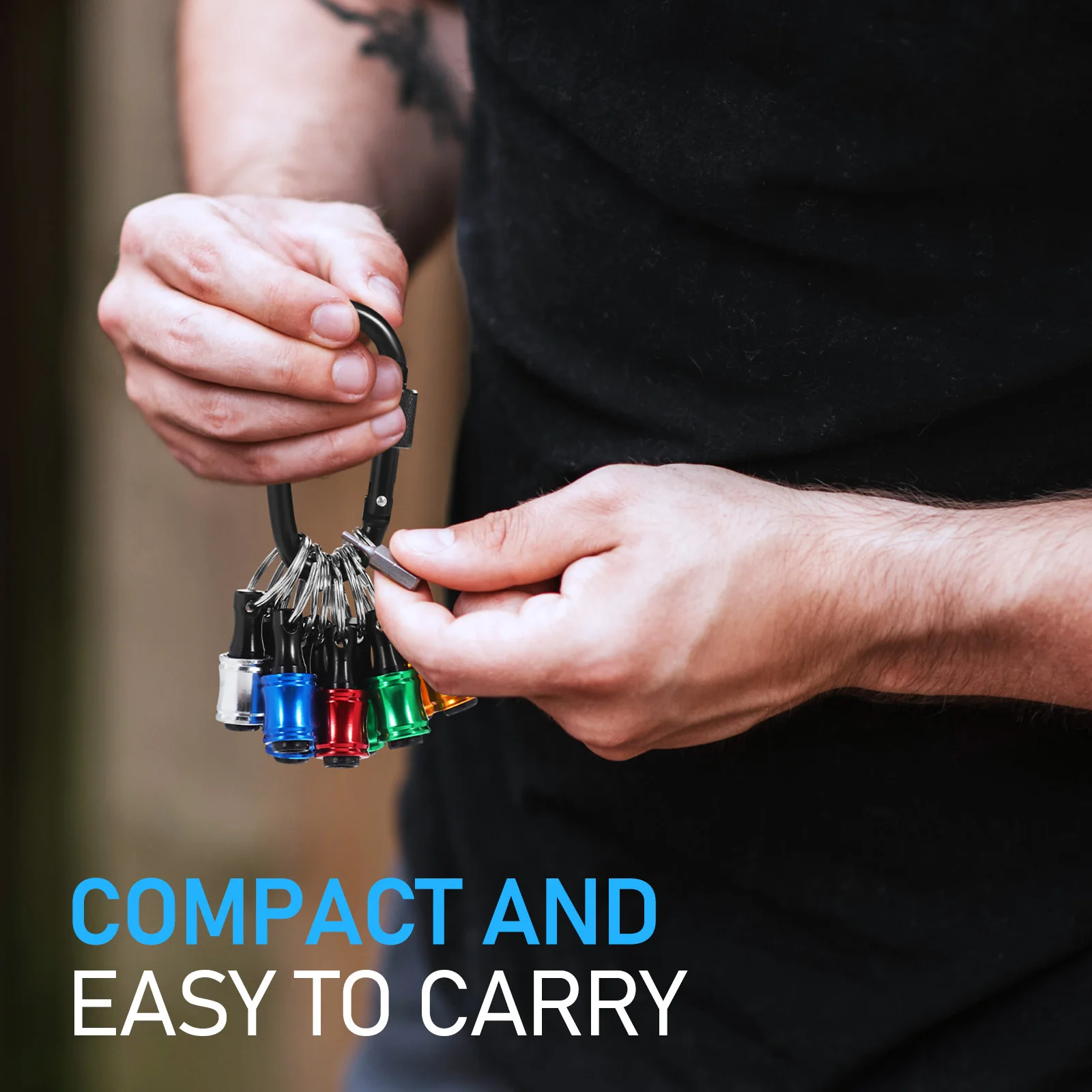 

1Set Quick Release Bit Holder Aluminum Alloy Keychain Carabiner Drill Bit Extension Impact Driver Tool Portable Efficient