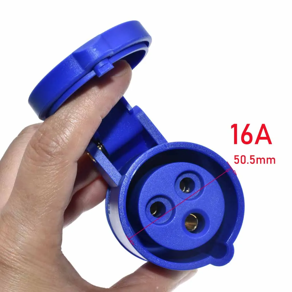 EU Plug to CEE Socket IEC309 316C6 Industrial Plug Connector ,16A-6H 250V, IP44 plug into Euro CEE7/3 Industrial Socket