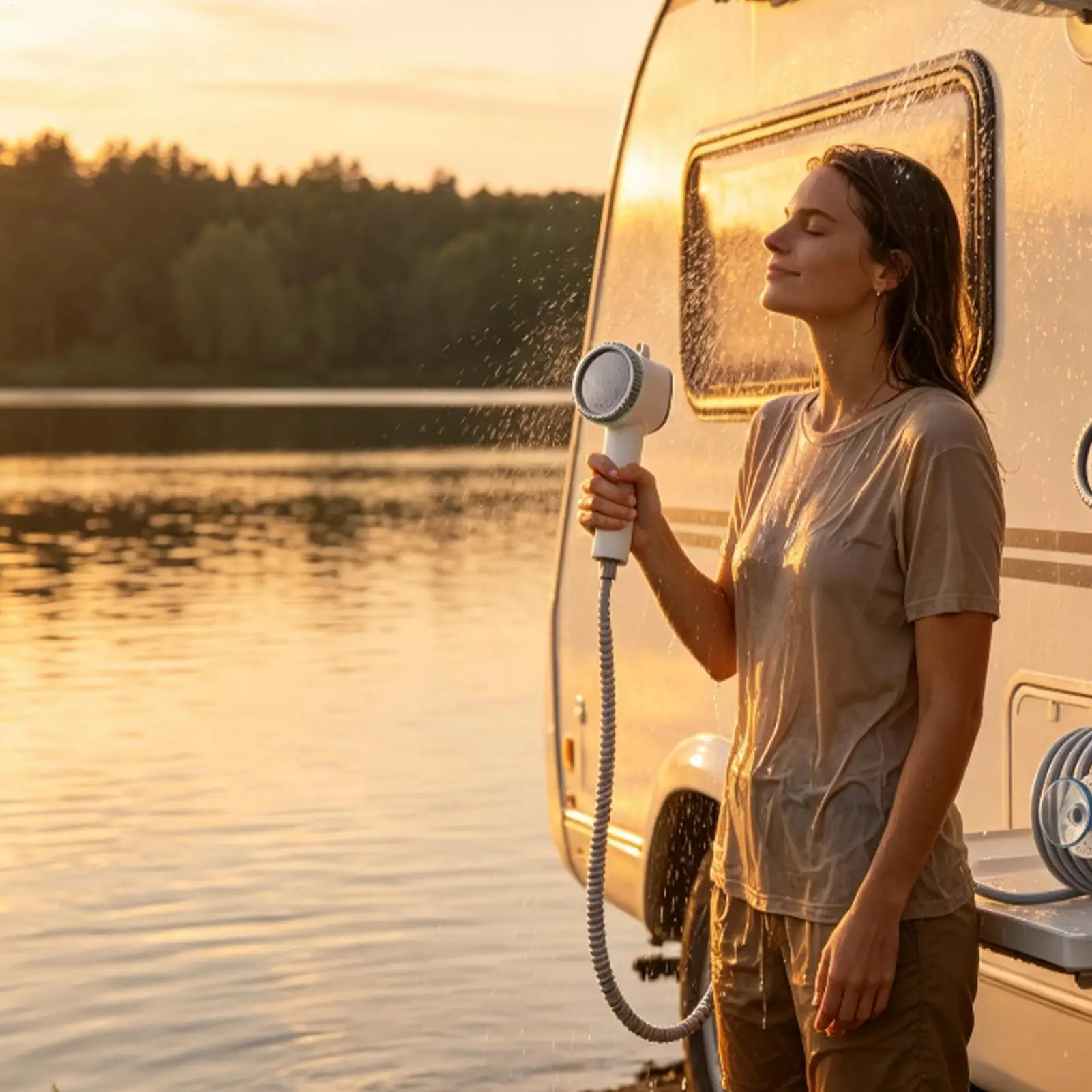 Outdoor Camping Shower Outdoor Rechargeable 2 Modes Bathing Spray With Suction Cup Travel Electric Shower For RV Camping Beach