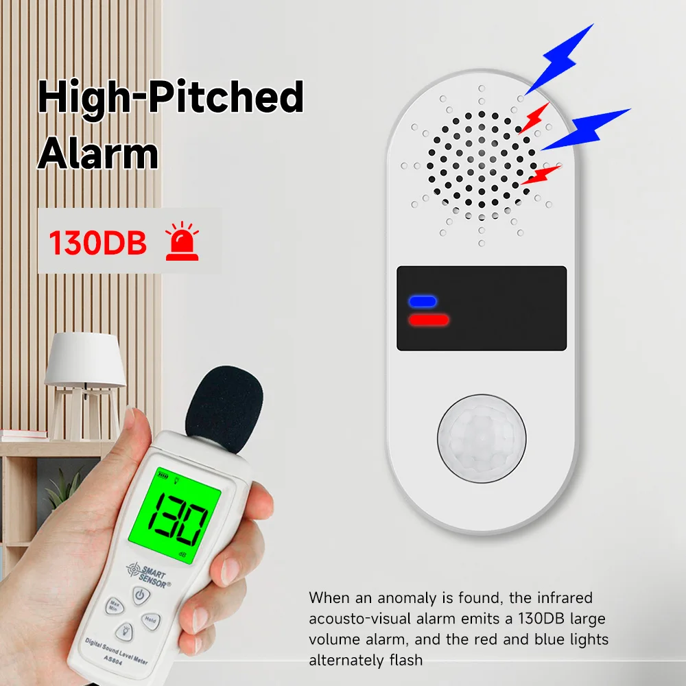 Imagem -02 - Tuya-alarme de Som e Luz com Sensor de Movimento Pir Smart Home Security Protection Smart Life Wifi Movimento do Corpo Humano Trabalho com Smart Life Mais Novo