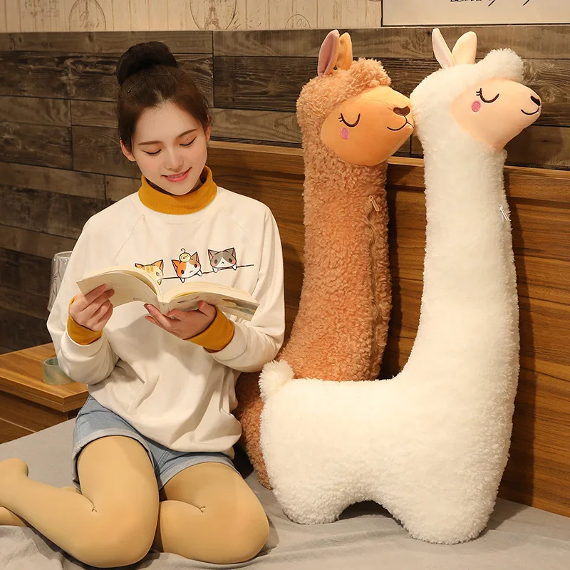 

120cm Large Size Alpaca Plush Toys Japanese Alpaca Soft Stuffed Cute Sheep Llama Animal Dolls Sleep Pillow Home Bed Decor Gifts