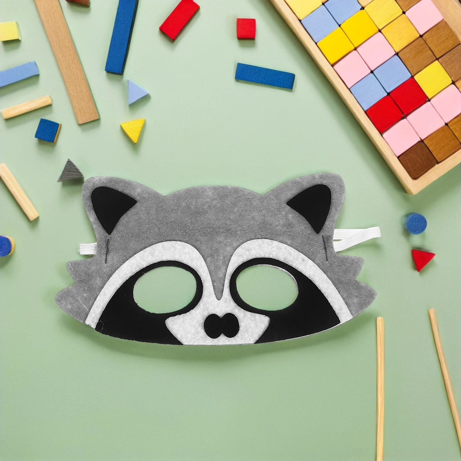 10 Uds. De lindas máscaras para ojos de animales, accesorios de fiesta de mapache de fieltro para eventos y actuaciones temáticos de la jungla, juego de máscaras con forma de Animal