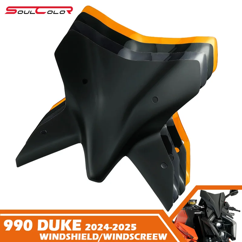 Motorcycle Sport Windshield Visor Matt Black Windscreen Fits For 990 DUKE 2024 2025 990duke 24 25 duke990 Duke990
