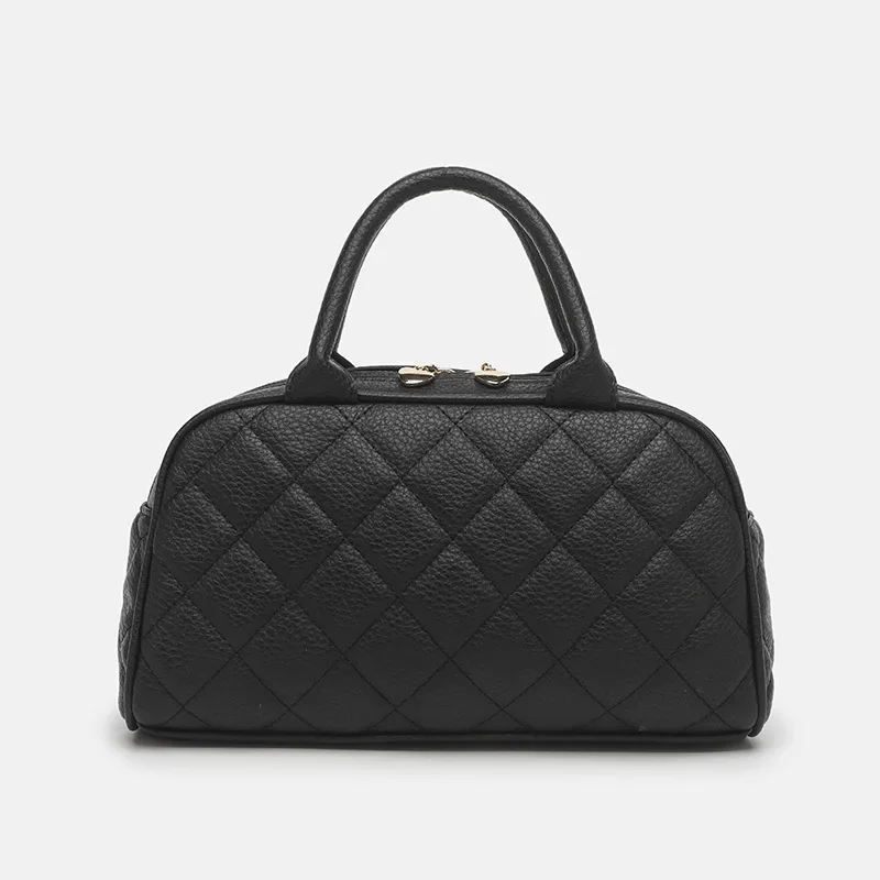 

Fashionable plaid handbag shoulder bag retro Pu leather crossbody bag small women's portable multifunctional commuting bag