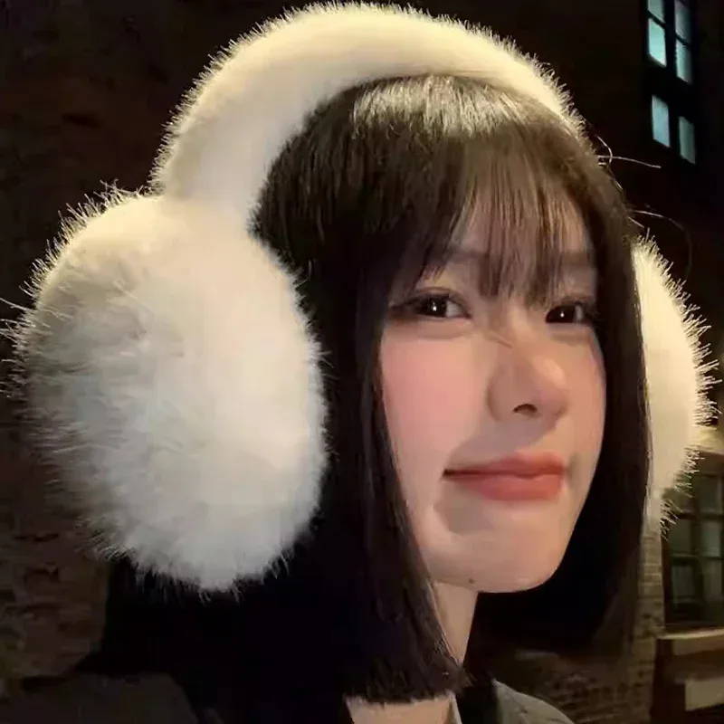 Fashion Large Faux Fox Fur Foldable Plush Ear Muffs Thicken Ear Cushions warm Earmuffs Unisex for Winter Women Ear Protectors