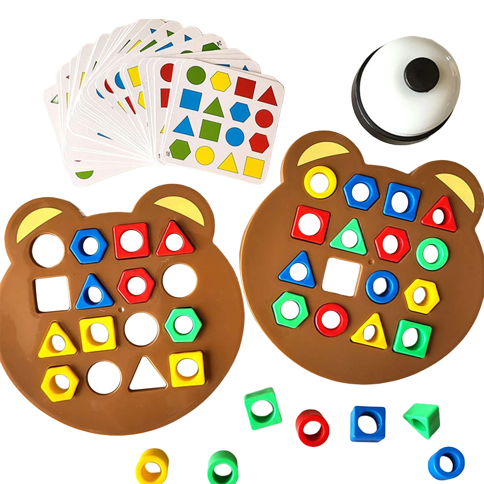 Geometric Shape Quick Matching Board Game Puzzle Toys Safe Material Parent-child Interactive Shape Color Sorting Toy for Boys
