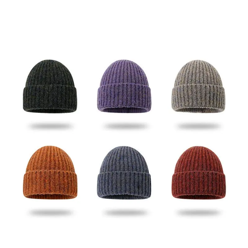 2026 Autumn and Winter Polyester Print Thicken Knitted Hat Warm Skullies Cap Beanie Hat For Men and Women 43