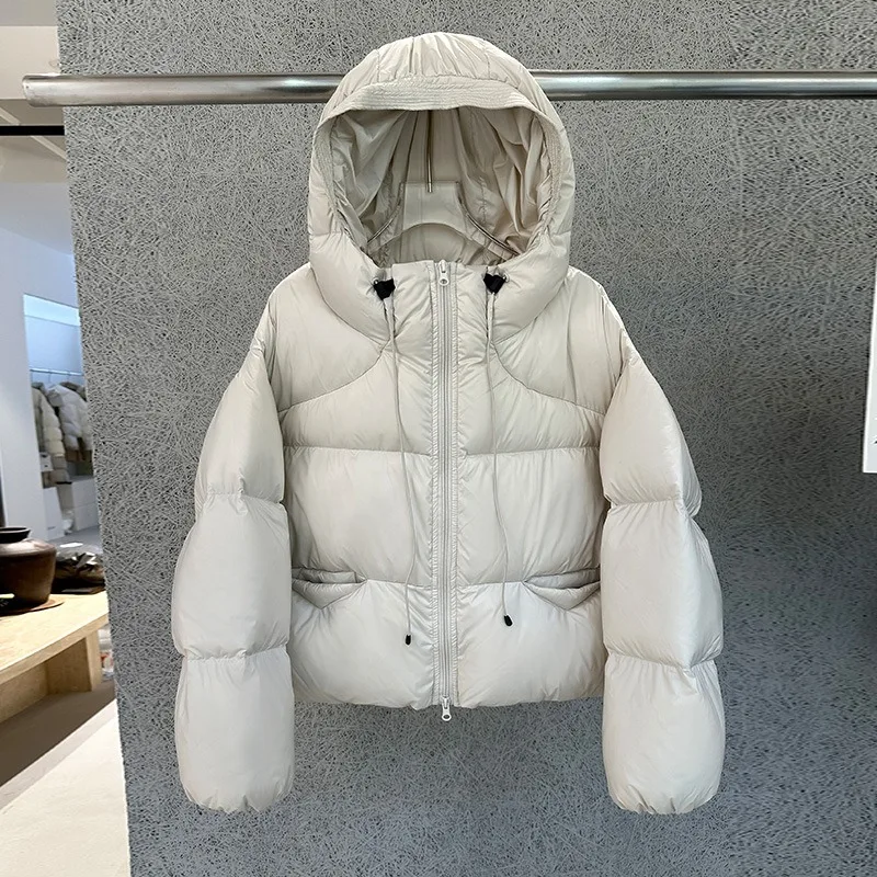 Women's Clothing White Duck Down Short Style Down Jacket New Style Winter Bread Jacket Down Outerwear Thickened Winter Clothing