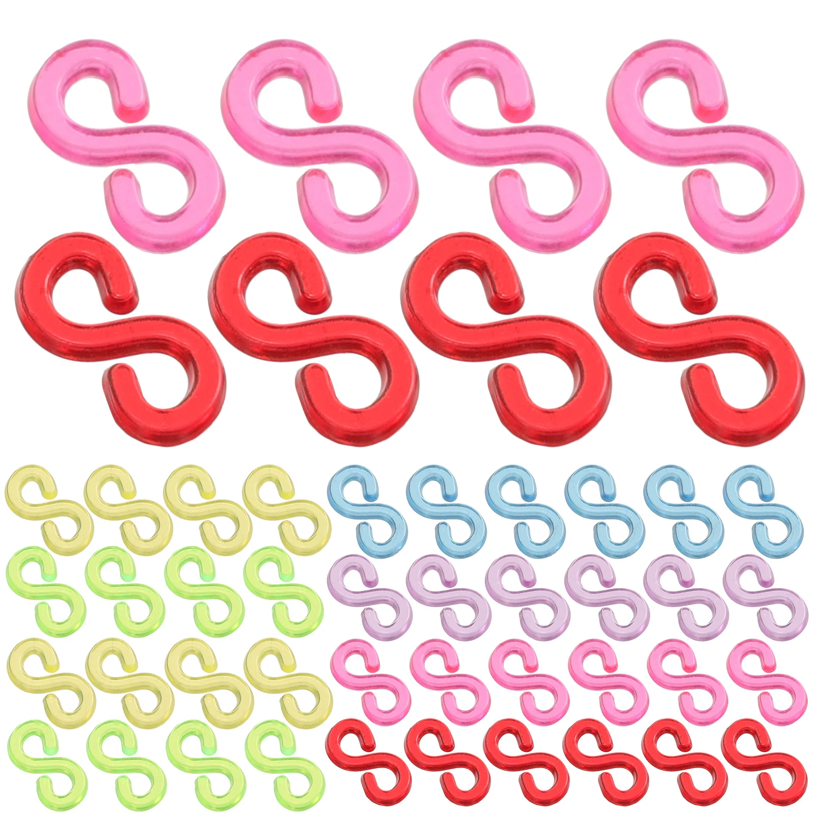 1000pcs Plastic S Clips Rubber Band Connector Loom Bracelet Hooks Clasps DIY Handcrafts Colorful Rubber Band Loom Clips