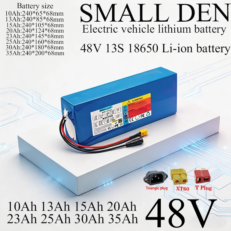 

48V 10Ah 13Ah 15Ah 20Ah 23Ah 25Ah 30Ah 35A Lithium Battery pack 18650 13S 1500W With BMS For E-motorcycle scooter Large capacity