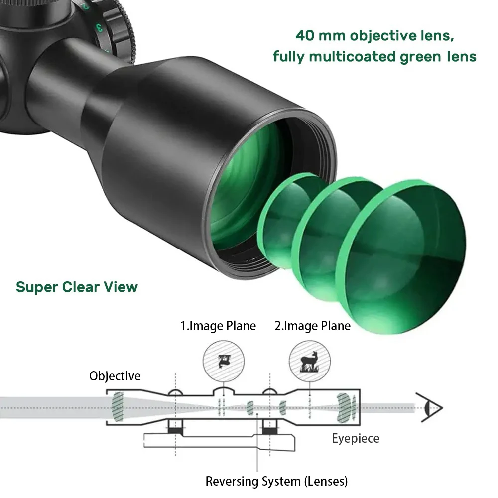 3-9X40 Compact Riflescope Mil-dot Crosshair Red Green Illuminated Hunting Optics Scope for Airsoft Air Gun Carbine Shotguns