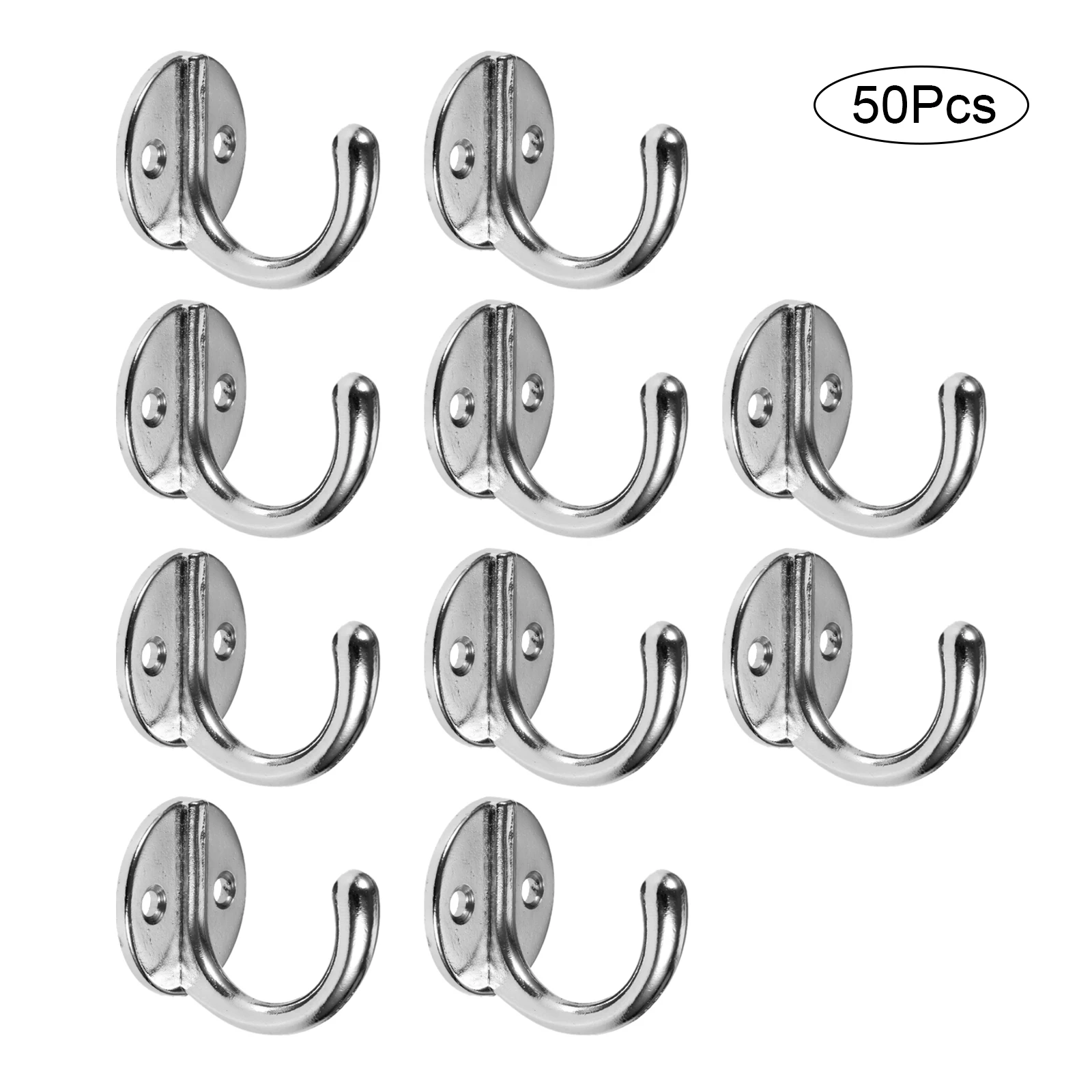 Ganchos de pared pequeños para cocina, percha de aleación de Zinc para puerta de baño, toalla, bolsa de ropa, soporte de almacenamiento y tornillos de 31x38mm, 50 piezas