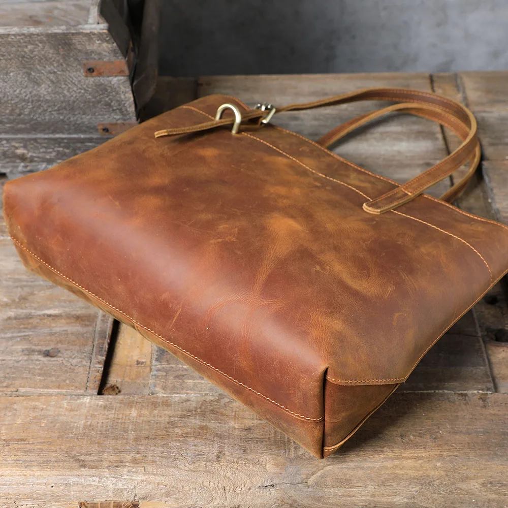 S.WORKER Retro-Umhängetasche aus Vollnarbenleder | Vintage Herren-Umhängetasche für Arbeit & Reisen – Detail 10
