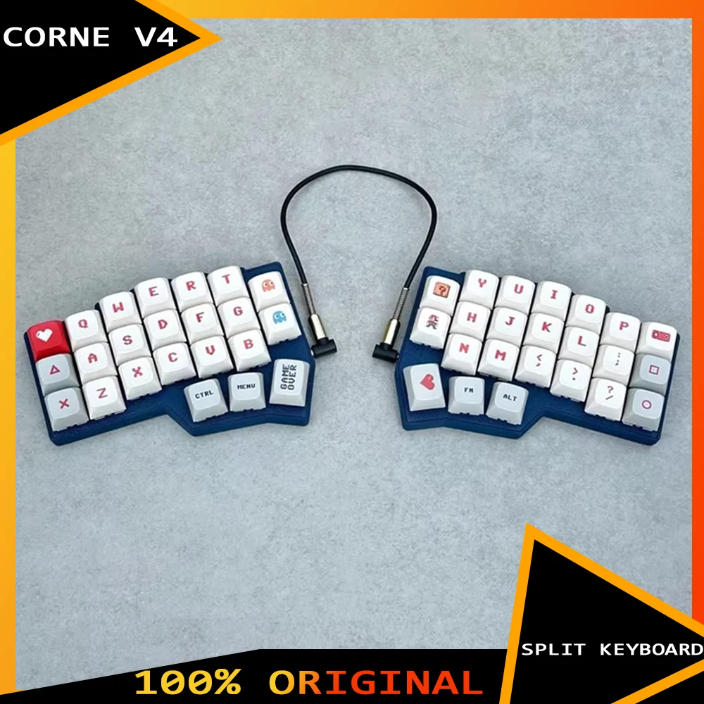 

Corne V4 Split Keyboard RP2040 RGB Support QMK/VIAL Split Keyboard Kit with 3.5mm Audio Line Customized PC Gamer Accessory Gifts