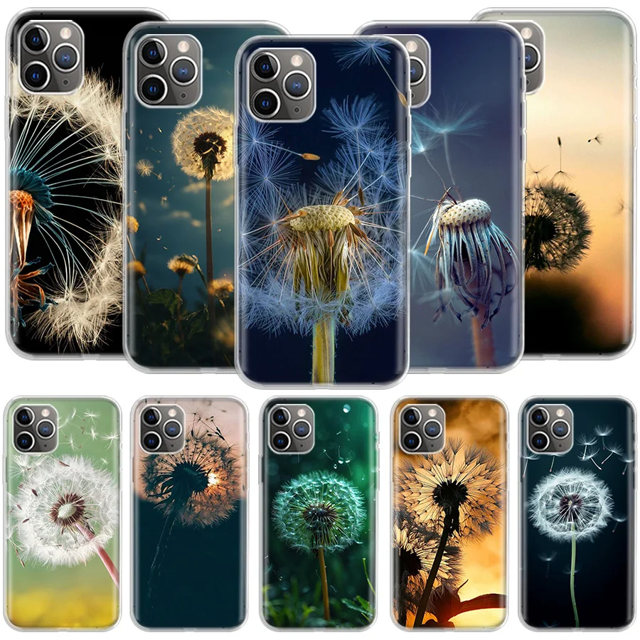 Dandelion Seeds Phone For Apple Iphone 14 12 13 15 Pro Max Mini 11 16 Plus X XS XR Case SE 2020 Shell Cover Clear TPU Protectiv