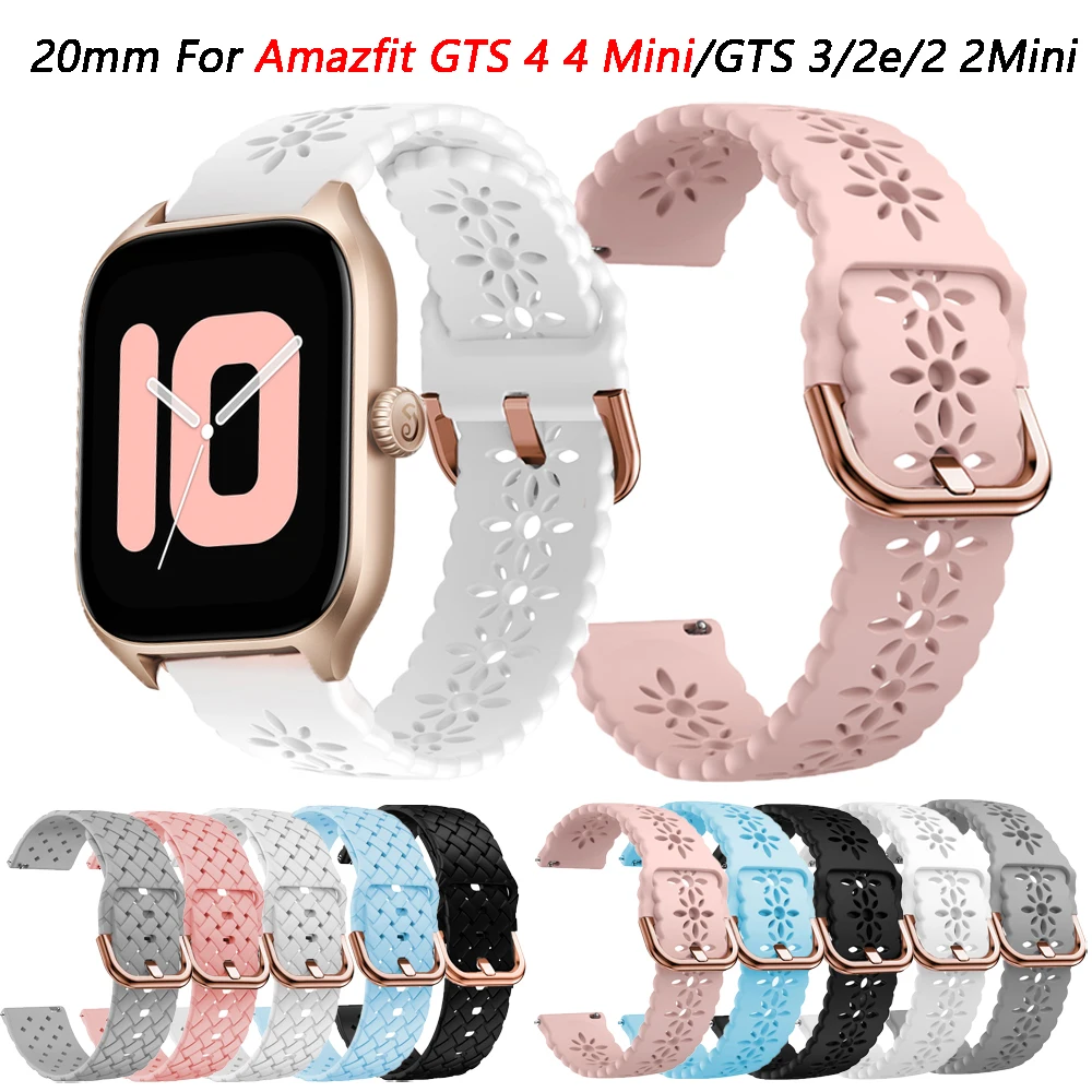 Bracelet de montre de sport en silicone pour Amazfit, bracelet de montre intelligente, bracelet de montre, bracelet, GTS 4, 2, 2e, 3, GTS2 Mini, GTR, Bip 3 Pro, 20mm, 42mm