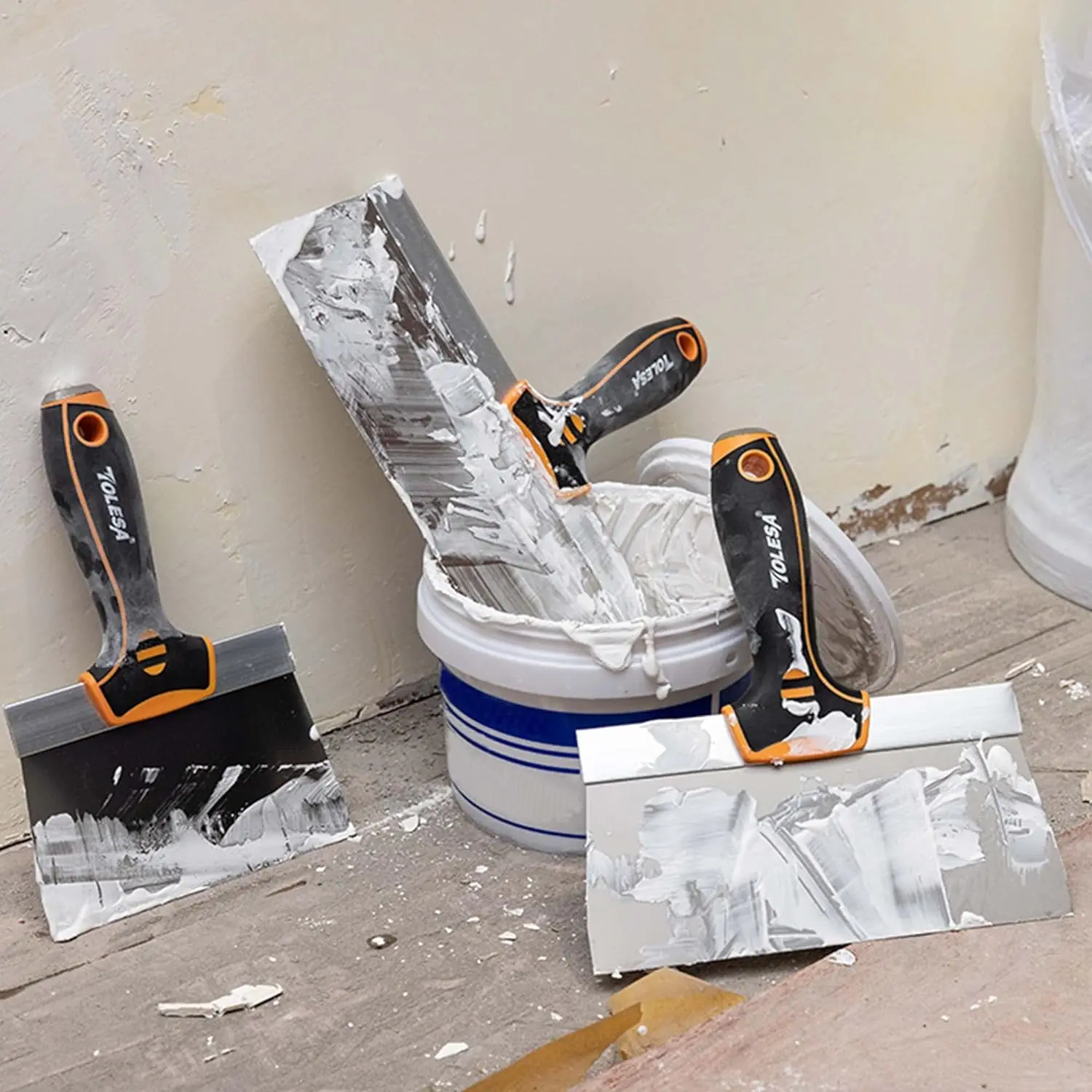 TOLESA الفولاذ المقاوم للصدأ سكينة معجون 5 قطعة متعددة الاستخدام دريوال سكين أدوات الطلاء مكشطة تسجيل سكين التشطيب ثقب الترقيع #5