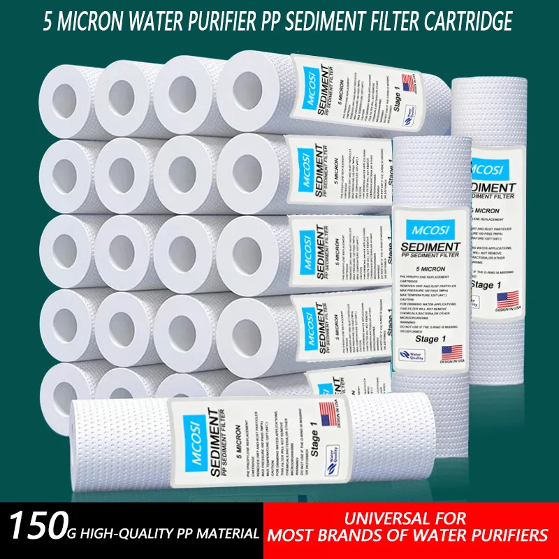 5 Micron 10 Inch PPF Filter Sediment Water Purifier Filter Cartridge Fits All Standard 10 Inch RO Water Filter Systems