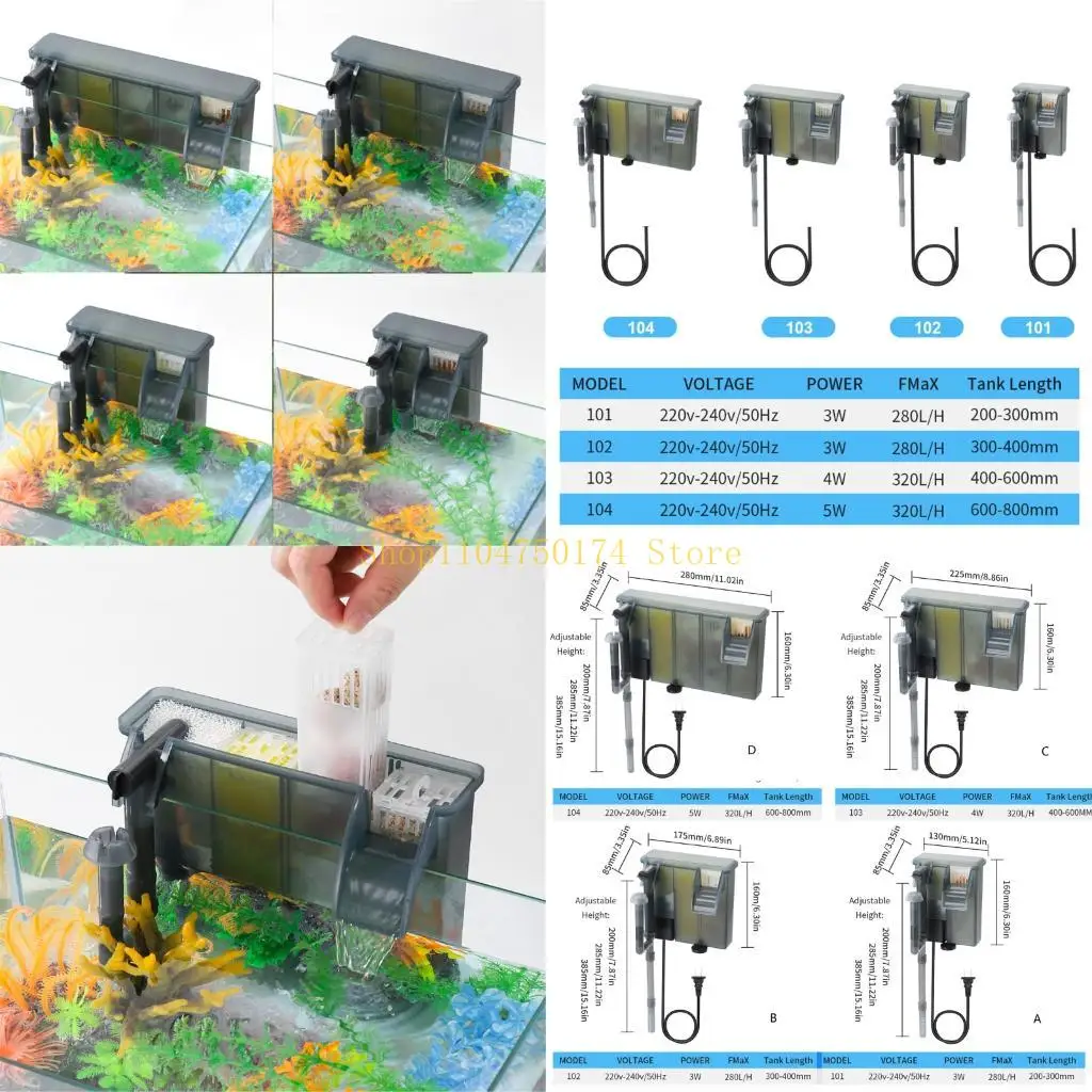 External Hanging Pump Filter for Clear Water Quality for Fish Tanks Wavemaker Top Sale