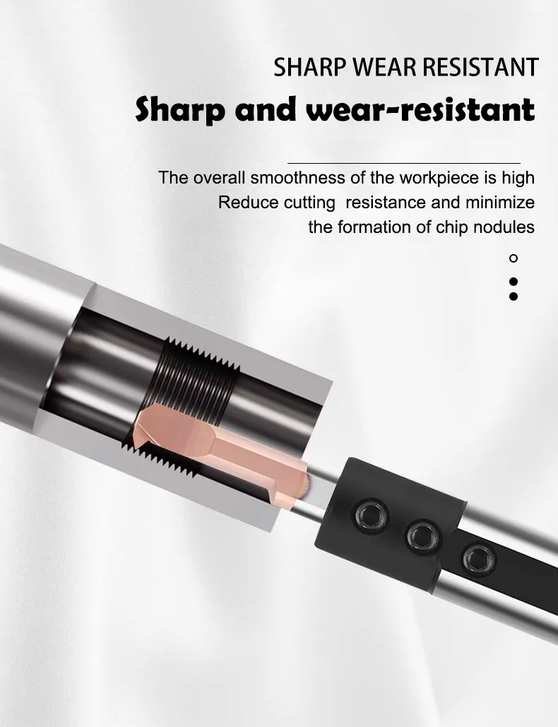 SHAZAM MIR Gewindebohrwerkzeuge mit kleinem Durchmesser, Wolframstahl-Hartmetall, CNC-Maschine, seismisch widerstandsfähig, Innenlochbohrwerkzeug A60 – Detail 6