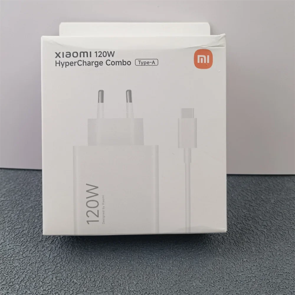 For Xiaomi 120W Turbo Fast Charger EU Wall Hypercharge Adapter with 6A Type C Cable Compatible with Mi 15 14 13 12 Ultra 11T pro