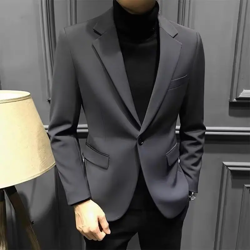 

Spring Autumn Men's Korean Fashion Suit Blazer Boutique British Style Business Casual Formal Jacket