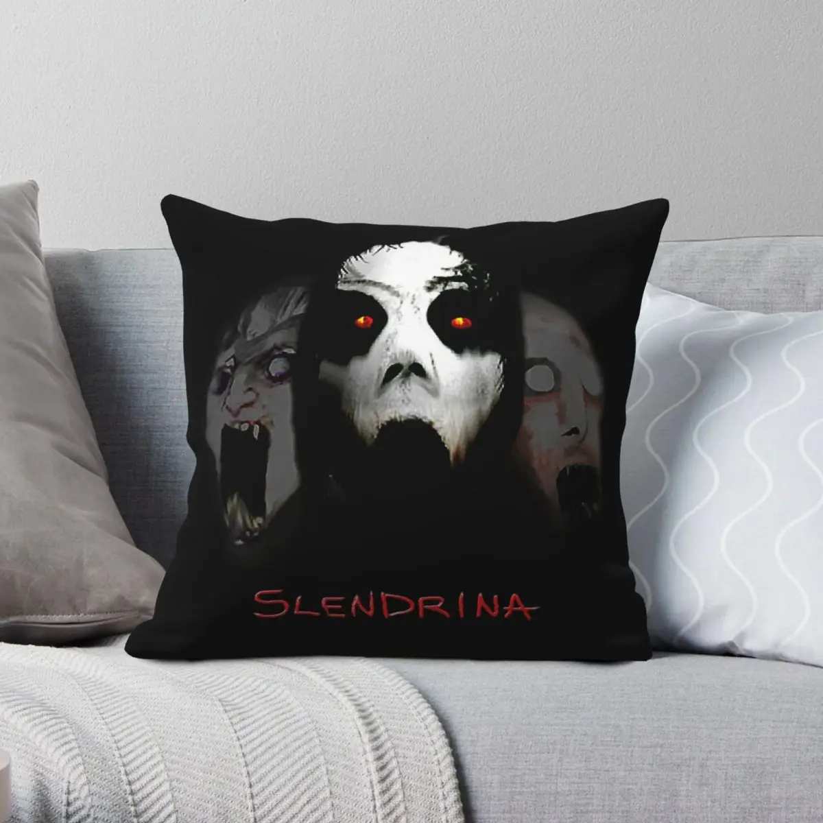 

Horror Game Slendrina The Cella Square Pillowcase Polyester Linen Velvet Printed Zip Decorative Home Cushion Cover Wholesale 18"