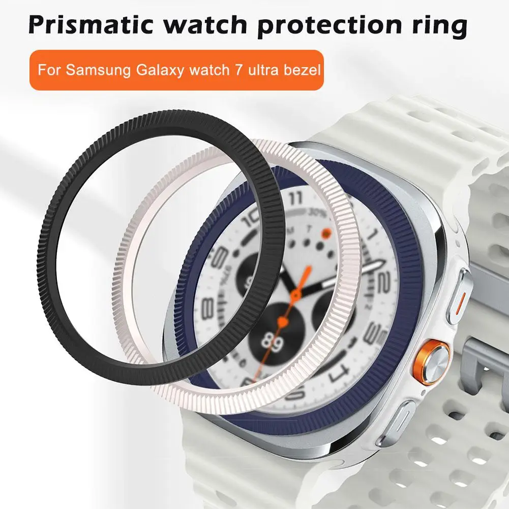  for Samsung Galaxy Watch7 Ultra 47mm Bezel Oil Injection Anti-collision Protection Watch Circle Prismatic Diamond Circle Ri J8Y8