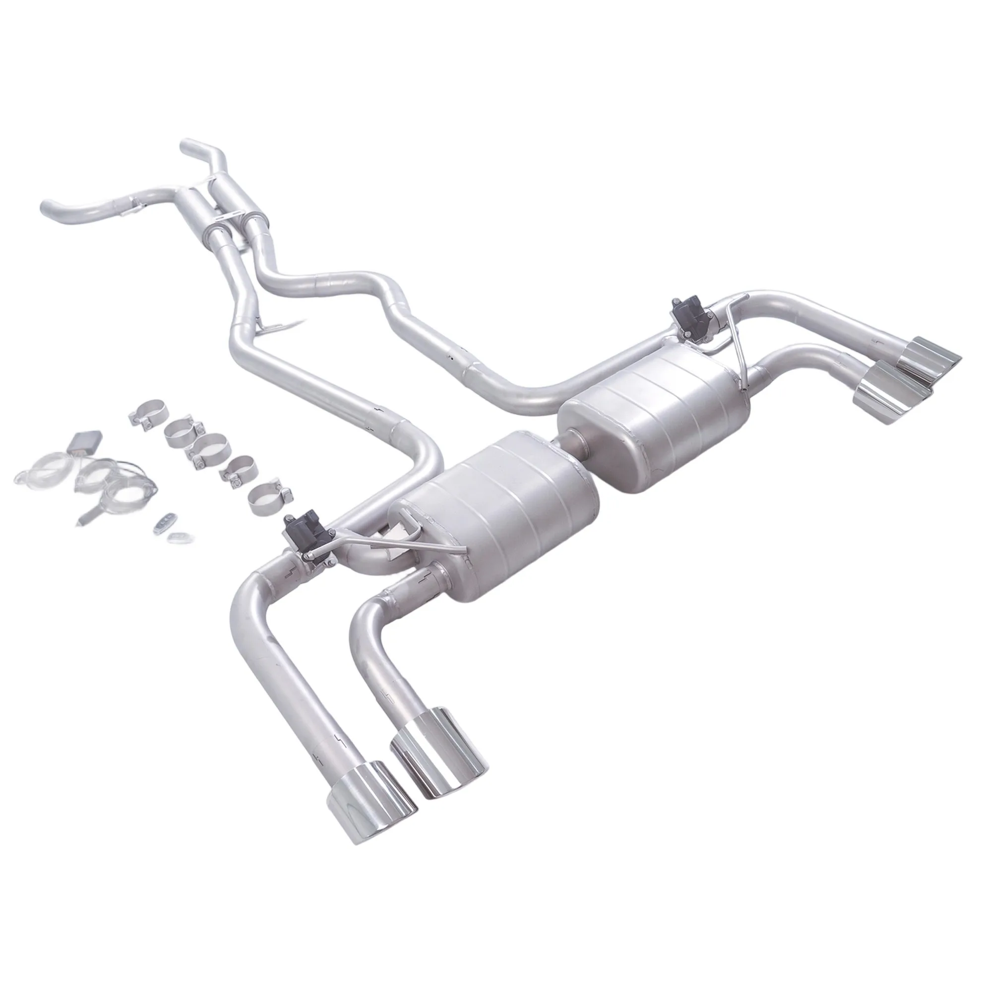 

OEM is applicable to the Volkswagen Touareg 4.2L 3.0T hybrid Catback with valve exhaust system from 2011 to 2018