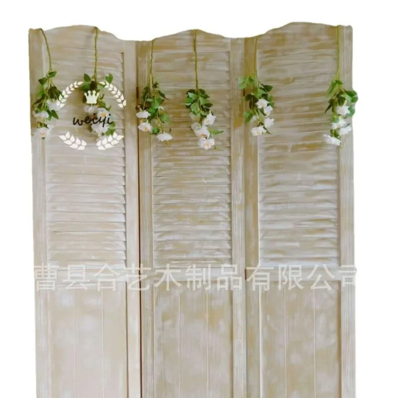 Office mobile folding Chinese screen multi-specification wood screen bedroom living room window screen partition ornament