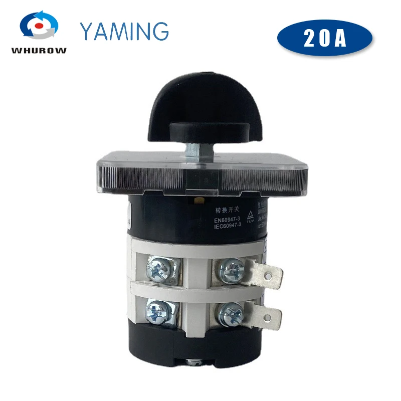 YMZ12-20/2 مفتاح الكاميرا الدوارة 0-4 موقف 20A 2 أقطاب 8 محطات التحول الكهربائي محدد قناع آلة LW31