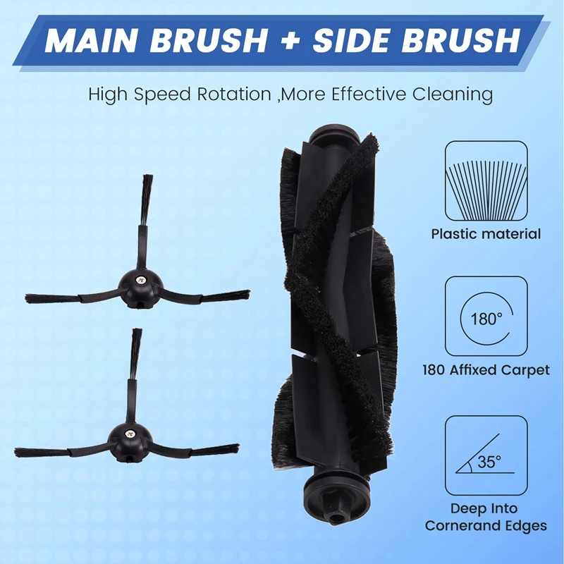 Запасные части для робота Eufy X8 Pro, основная роликовая щетка, фильтр Hepa, накладка для швабры, тканевый мешок для пыли, аксессуары