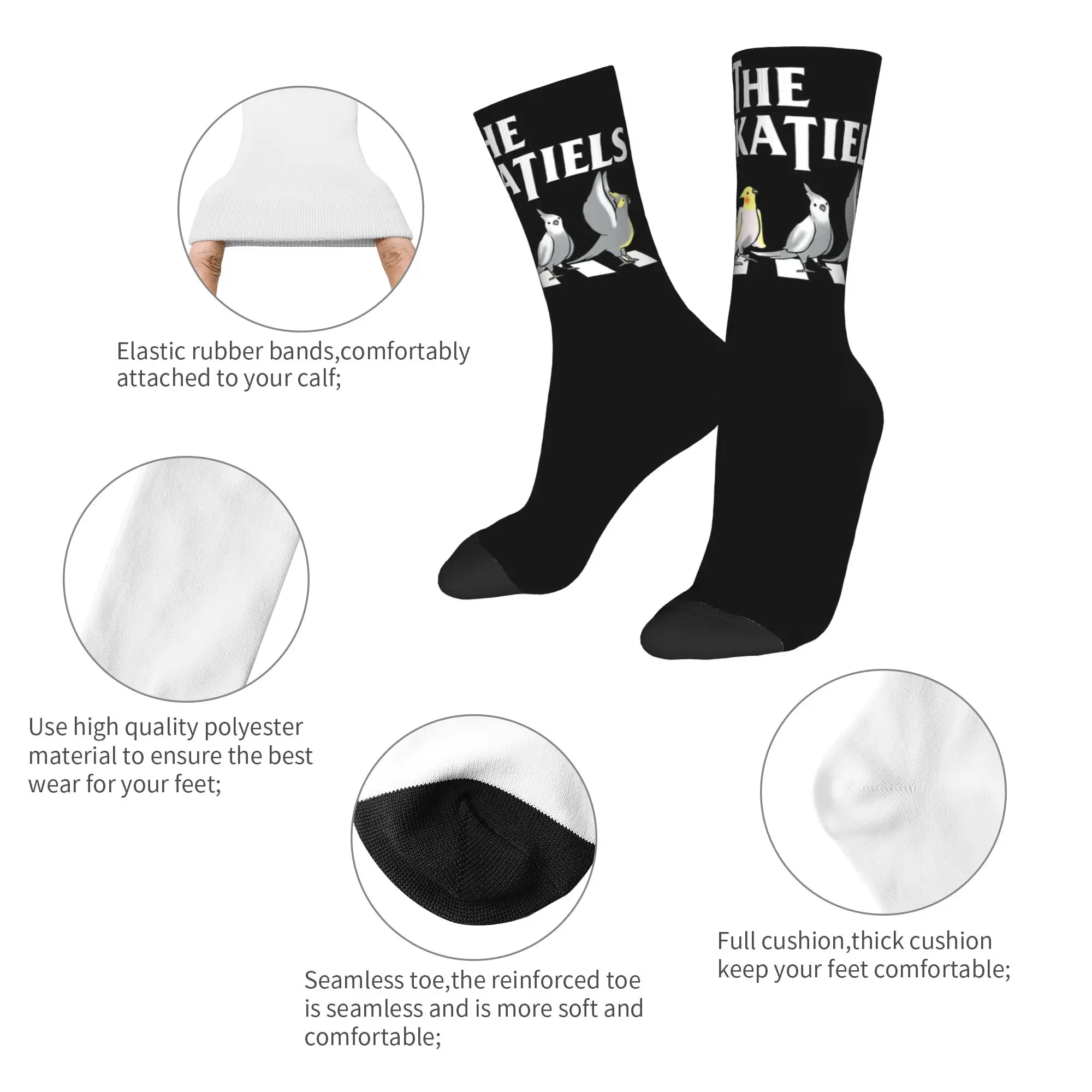 Happy Funny Men's Socks Crazy Parrots Bird Guide Different Parrot Species of The World Pet Sock Polyester  Skateboard Women Sock