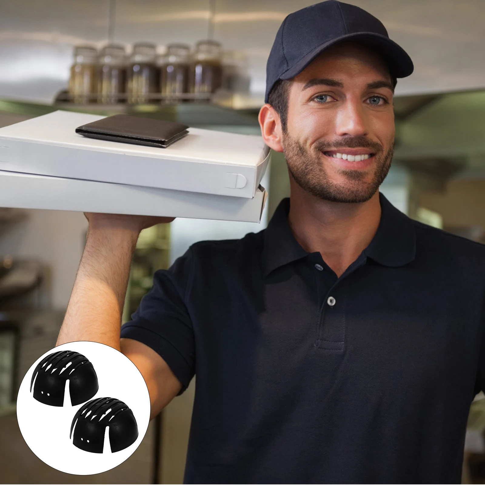 

2 pcs Black Plastic Cap Lining Shaper for Baseball Hats Support Pad Inner Holder Lightweight Portable Stylish Long Use Storage