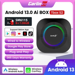 Carlinkit CarPlay Mini Ai TV Box Andoroid 13 Wireless CarPlay Android Auto For Audi Bmw Mazda Toyota 4G LTE 128G