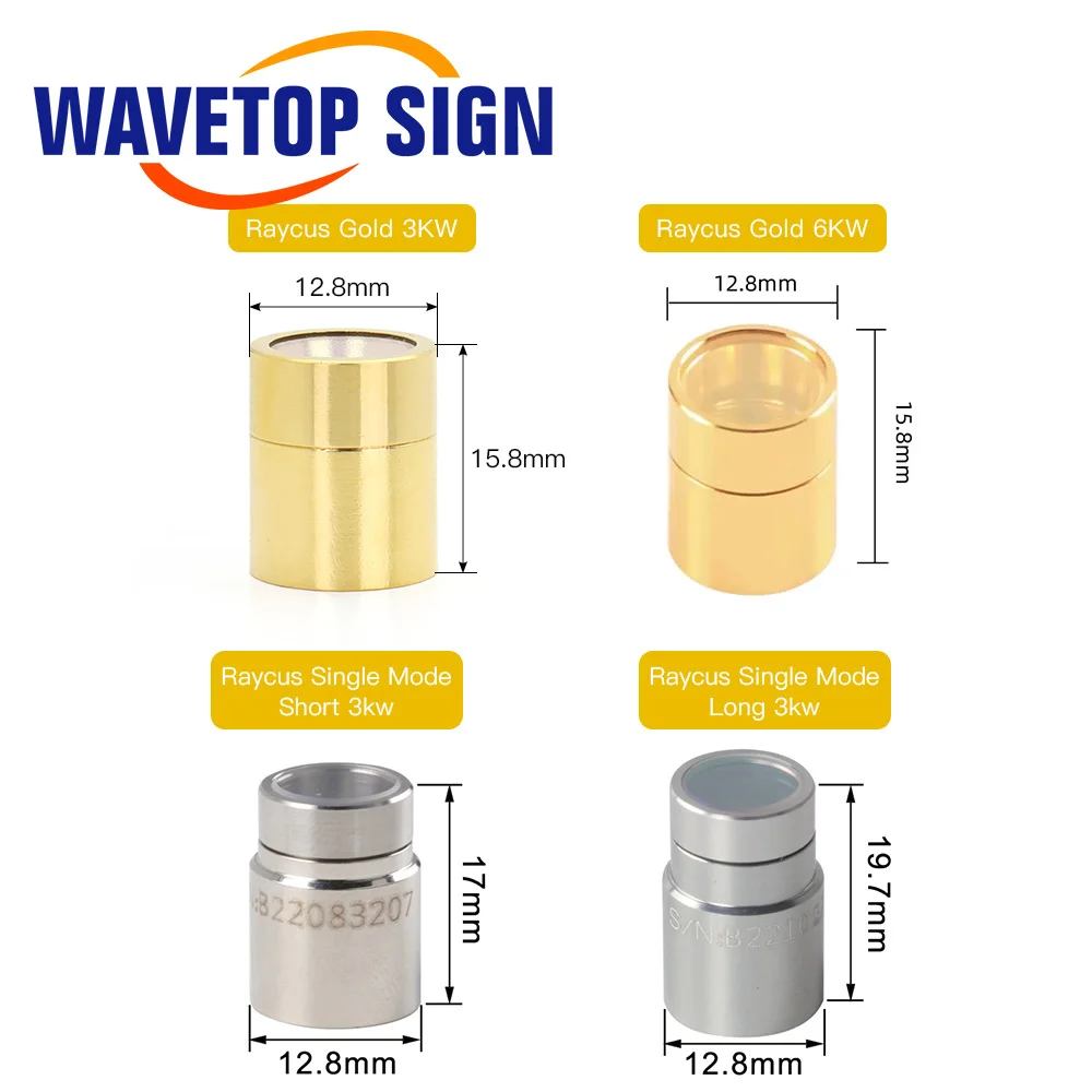 WaveTopSign-Conector de salida Raycus, grupo de lentes protectoras, ventanas protectoras QBH de 0-15kW para Cable de fuente láser de fibra Raycus