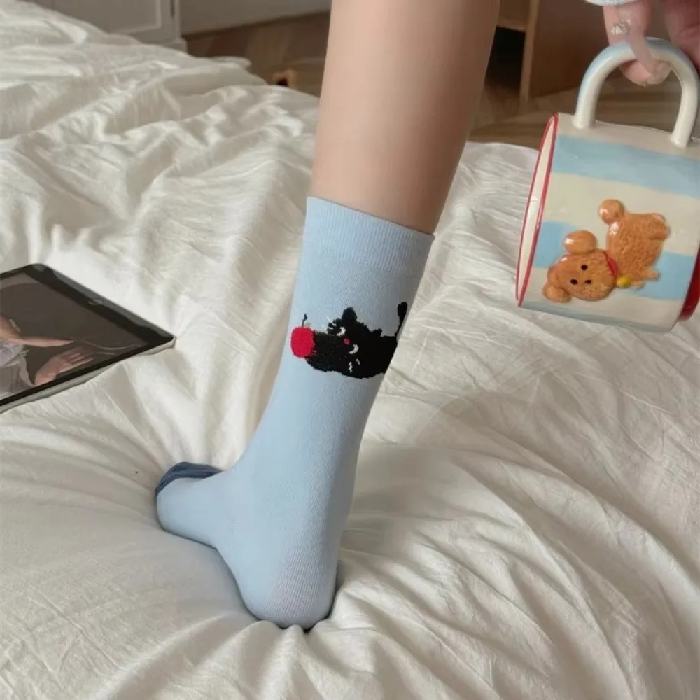 

New Cotton Women Socks Cartoon Breathable Striped Socks Comfortable Long Socks