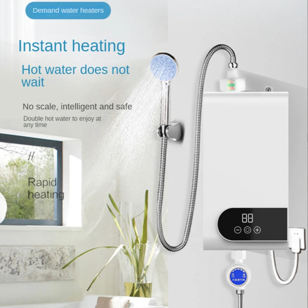 Calentador de agua instantáneo, calentadores eléctricos portátiles de 220V y 5500W para baño, ducha de agua caliente y calefacción de cocina para el hogar