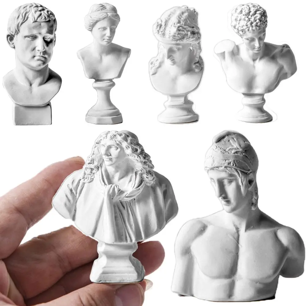 Nordic Style Drawing Practice Desktop Ornament Gypsum Portraits Plaster Bust Statue Famous Sculpture Greek Mythology Figurine