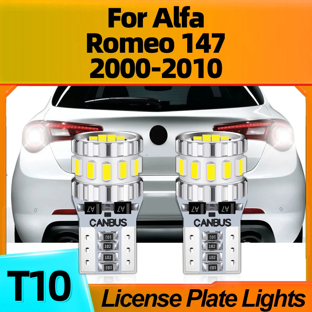 

2Pcs High Quality 800LM T10 W5W LED License Plate Lights For Alfa Romeo 147 2000 2001 2002 2003 2004 2005 2006 2007 2008 09 2010