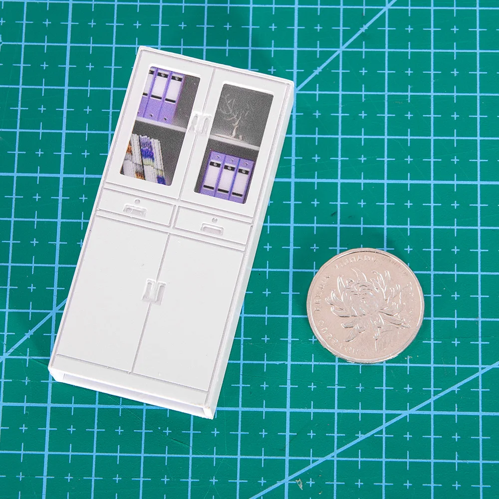 Miniature Scale 1:25 Office File Cabinet/Bookcase Model For Diy Indoor Scene Layout Materials Diorama Kit 1Pcs