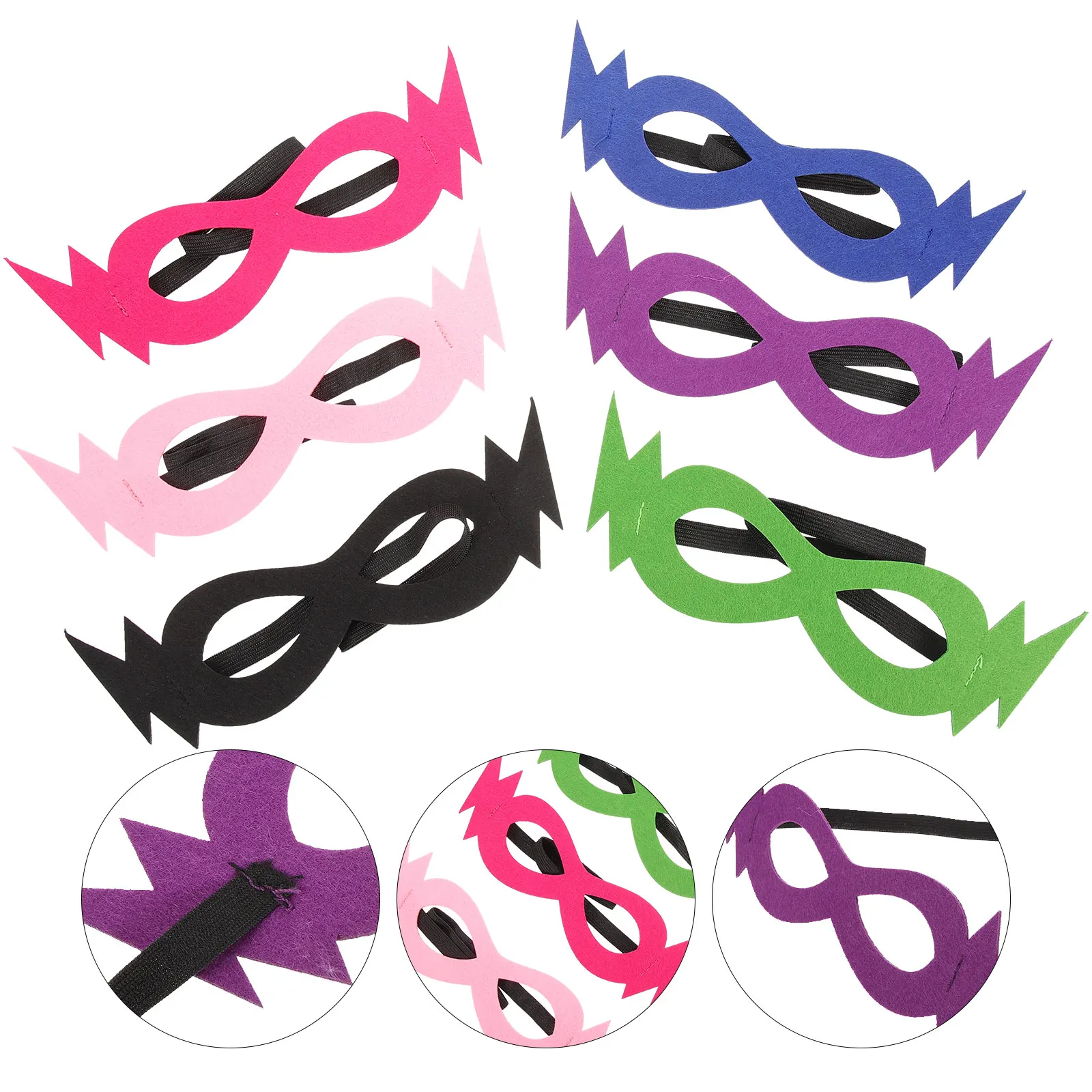 

6pcs Eye Mask Set Kids Superhero Masks Soft Cartoon Parent-child Halloween Party Costume Cosplay Accessories Toy