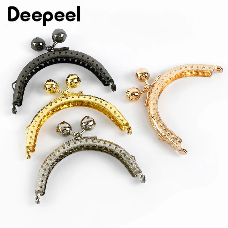 2/5/10Pcs Deepeel 8.5cm Metal Purse Frame Wallet Handle Kiss Clasp DIY Handbag Handmade Knitted Sewing Brackets Bag Accessories