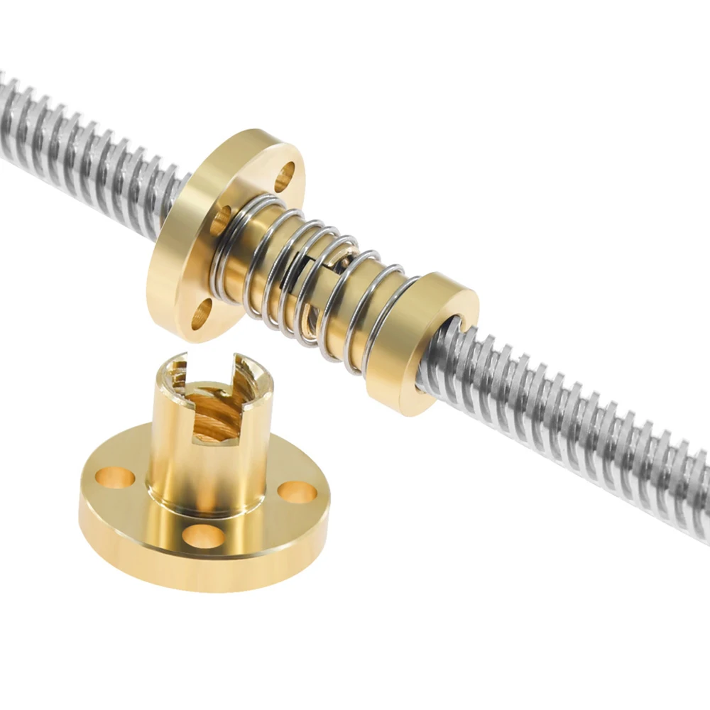1PC T8 Trapezoidal Anti-backlash Spring Loaded Nut Elimination Gap Nut for 1/2/4/8mm Thread Rod Lead Screws DIY CNC 3D Printer