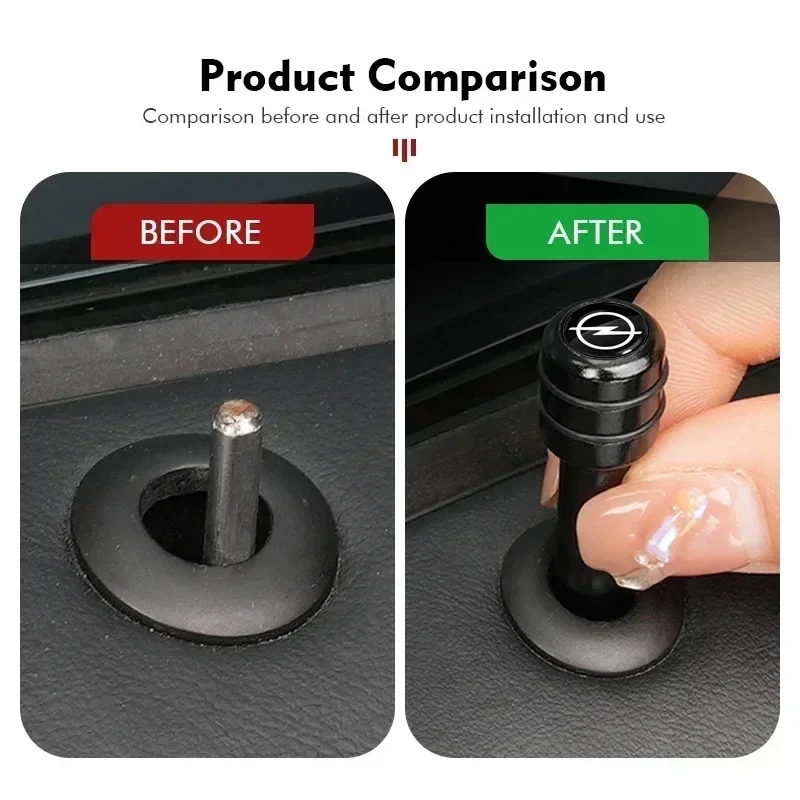 

Ручки дверного замка автомобиля, штифты для внутреннего дверного замка, дверной болт, наборы декоративных украшений из алюминиевого сплава, для Opel Astra j Astra g Corsa Mokka Vivaro