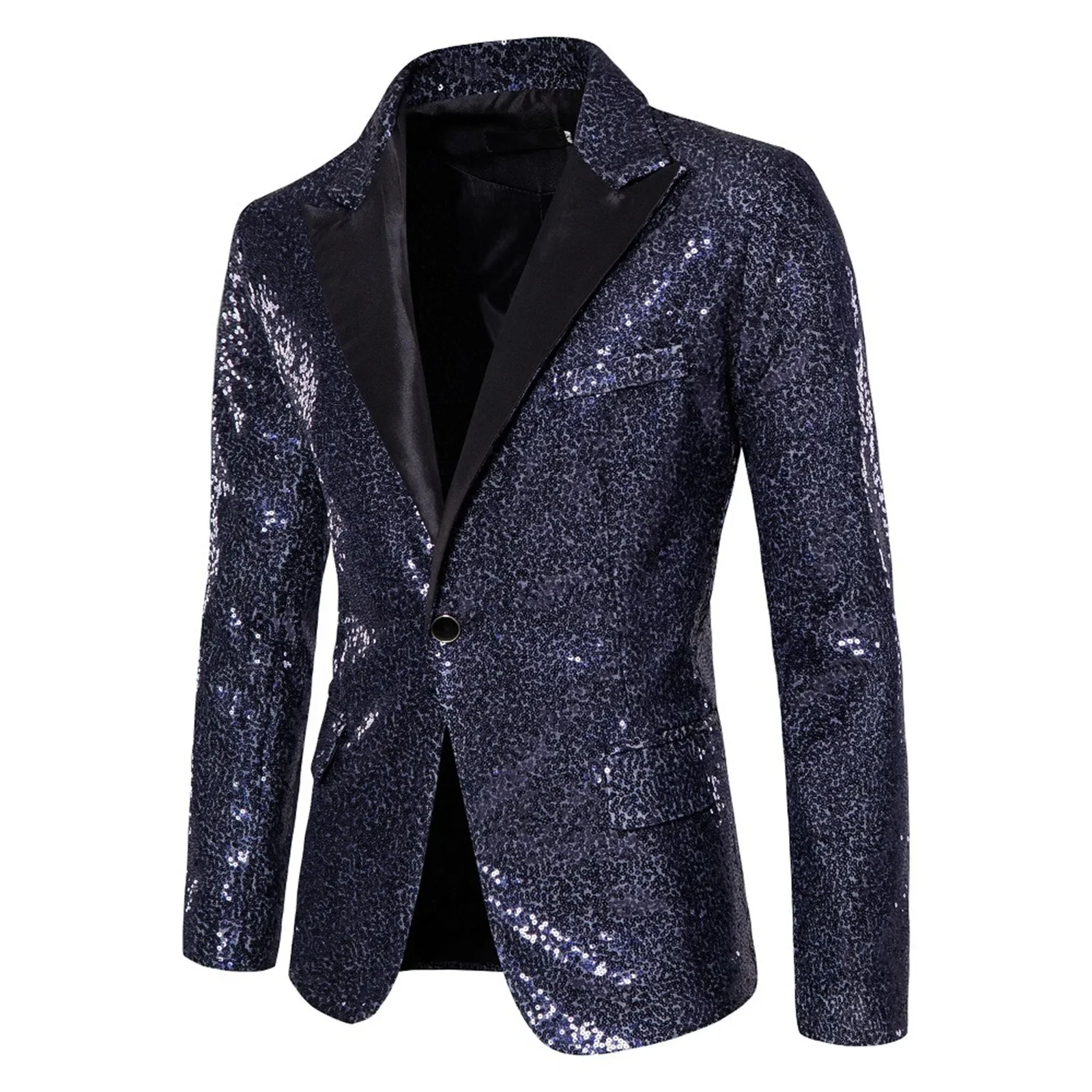 Fashion Men Luxurious Sequin Suit Jacket Green / Silver Men\'s Bar KTV Stage Dress Male Blazer Coat Glitter Embellished Blazer