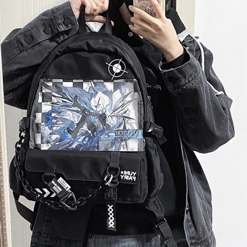 Richme Fashion New Women Ita Backpacks Large Capacity Subculture DIY Transparent Bolso Mujer Students Commute Laptop Bag Female