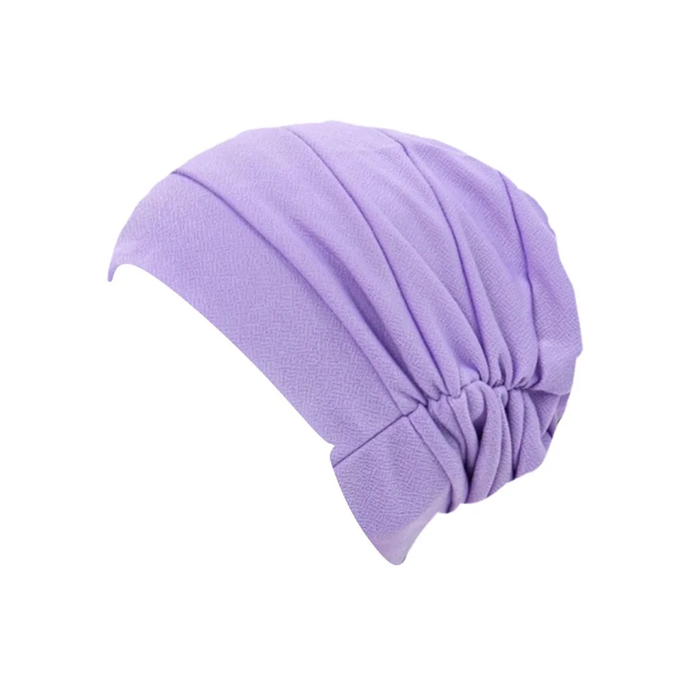 

New Vintage Hijab Caps Elastic Wrap Style Twist Knot Turban Hat Breathable Soft Polyester Head Wrap Cap Hair Loss