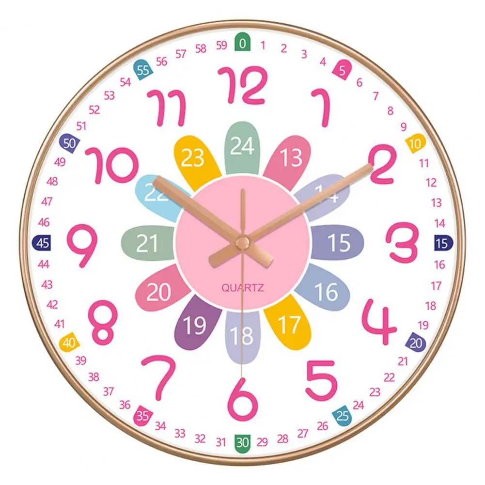 

Quiet Wall Clock Colorful Round Wall Clock Colorful Silent Wall Clock Enhance Time-telling Skills in Kids' Room Decor Bedroom